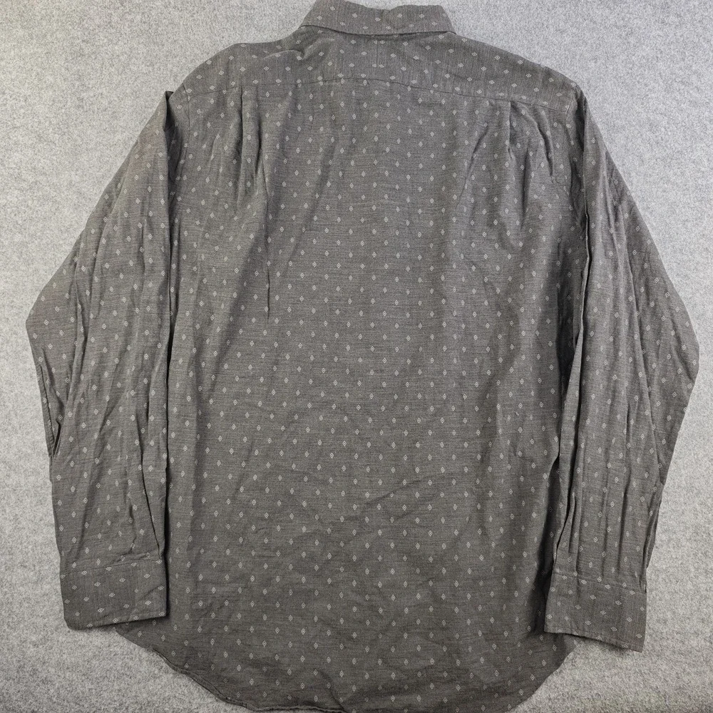 Polo Ralph Lauren Shirt Mens XL Classic Fit Gray Diamond Geometric Long Sleeve